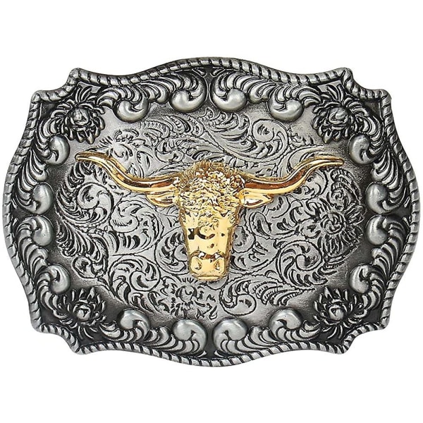 Western Cowboy Gold Bull Head bæltespænde Vintage bæltespænde