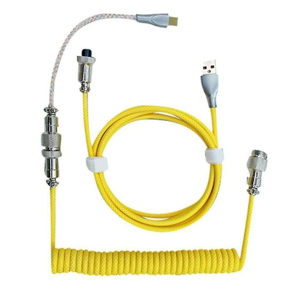 Typ-c USB Mekanisk tangentbordskabel Rgb ljusemitterande kabel Gul