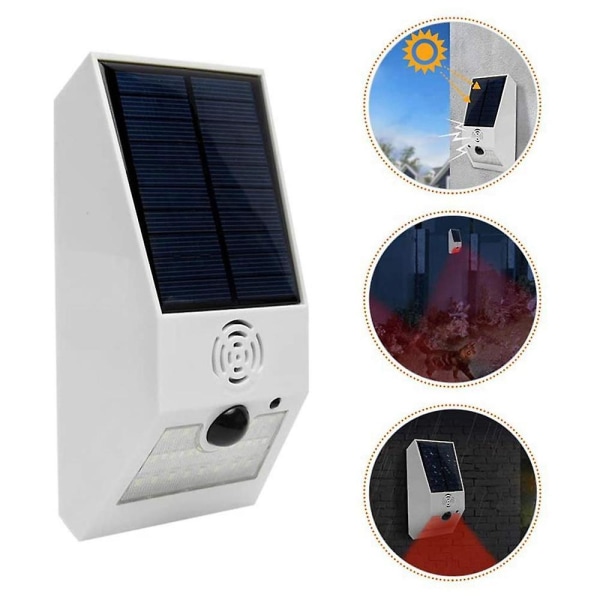 2x Solar Alarm Lys, Solar Strobe lys med bevægelsesdetektor Solar Alarm lys, med fjernbetjening