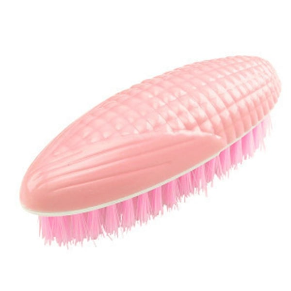 Rengjøringsbørste for myk børste for husholdningsbruk Maisformet plastbørste pink