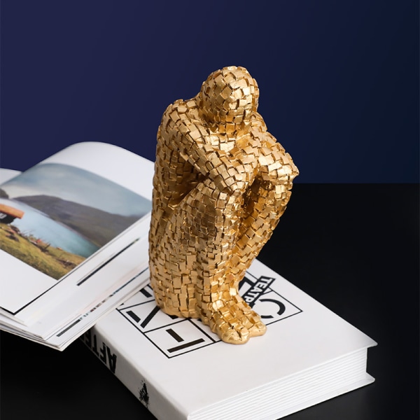 Studera Resin Figur Staty Bookstall gold