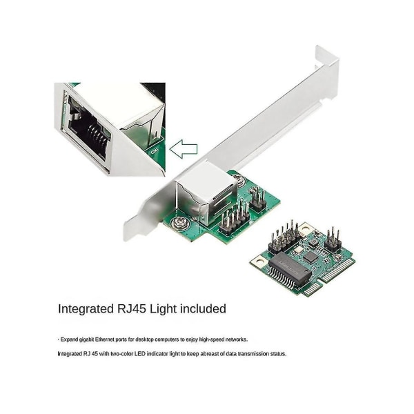 Mini Pcie Gigabit 1000m langallinen verkkokortti Ethernet Single -verkko Single Mouth Rj45 Ilmainen Rtl8111h