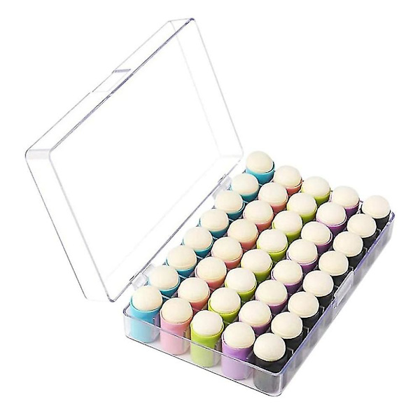 Bowitzki Finger Sponge Daubers Foam With Box Face Paint Sponges Painting Craft Set Finger Paint Drawing Chalk Fingers Painting (25 Pieces