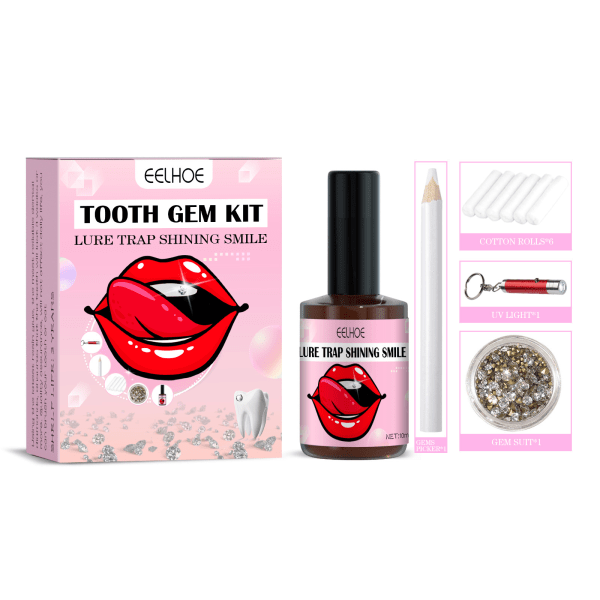 DIY Tooth Gem Kit, Dentala kristaller med lim UV-ljus