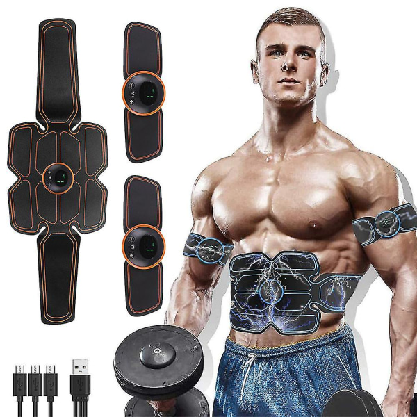 Muskelstimulator, magtränare Magmuskeltoner Elektroniska toningbälten Träning Hemma Fitness Device svart