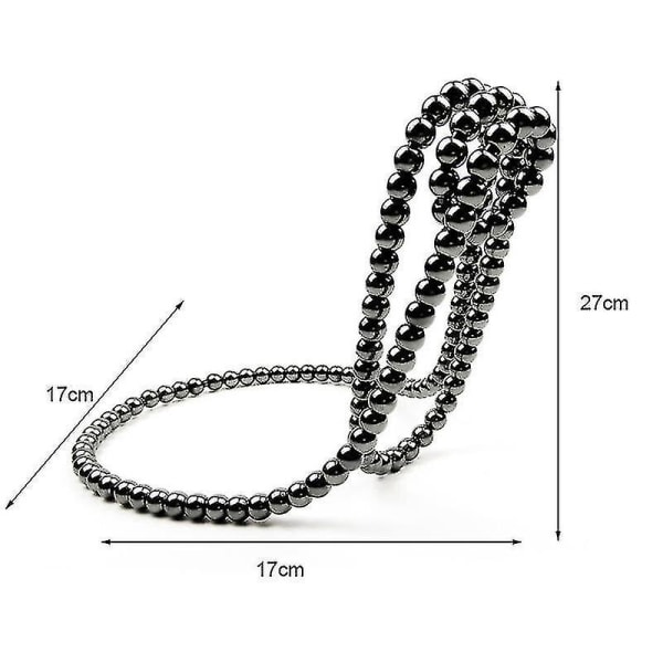 Magic Suspension Pearl Necklace Metal Chain Hängande Display Stand Hylla Fäste Heminredning black