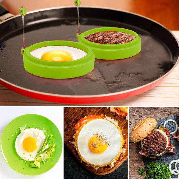 6-pak ægring, stegt ægform til stegepande Æggeringe Silikone pandekagepande rund omeletform til madlavning af æg orange