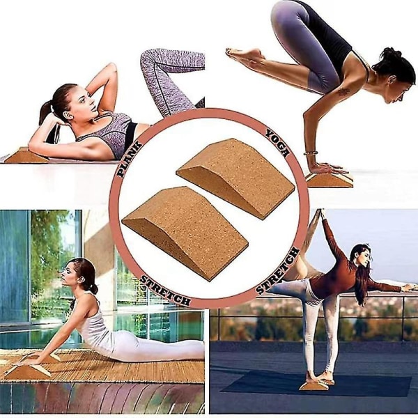 2 stk Cork Squat Wedge Block Non Squat rampe, squat platform til hælforhøjede squats og lægrejsninger,