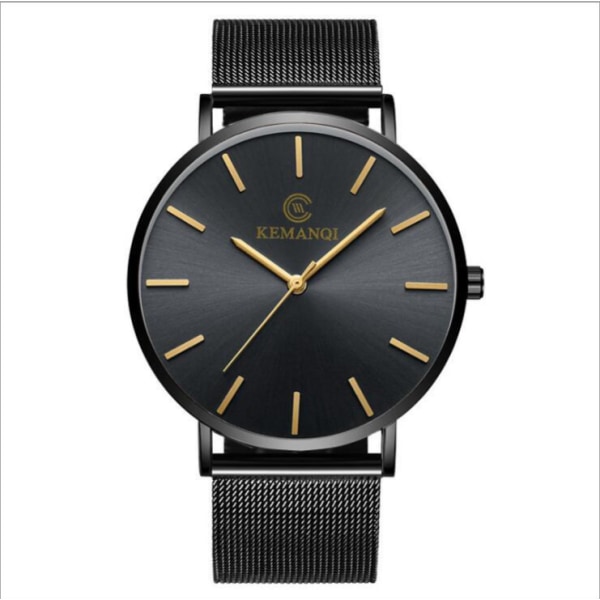 Ultra Thin Watches - Vattentåliga kvartsklockor för män black