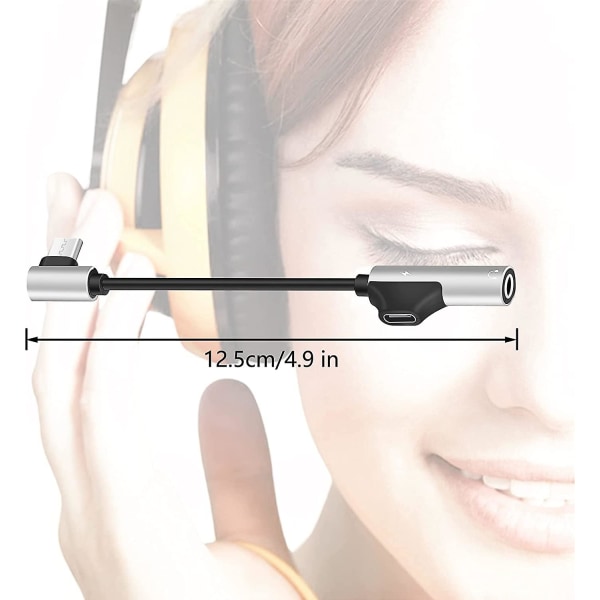 Usb-c till 3,5 mm hörlursuttag Adapter och laddare 90 grader Typ C till