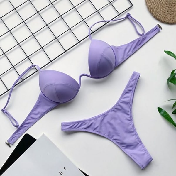 Trådbunden bikini set 76341 purple M