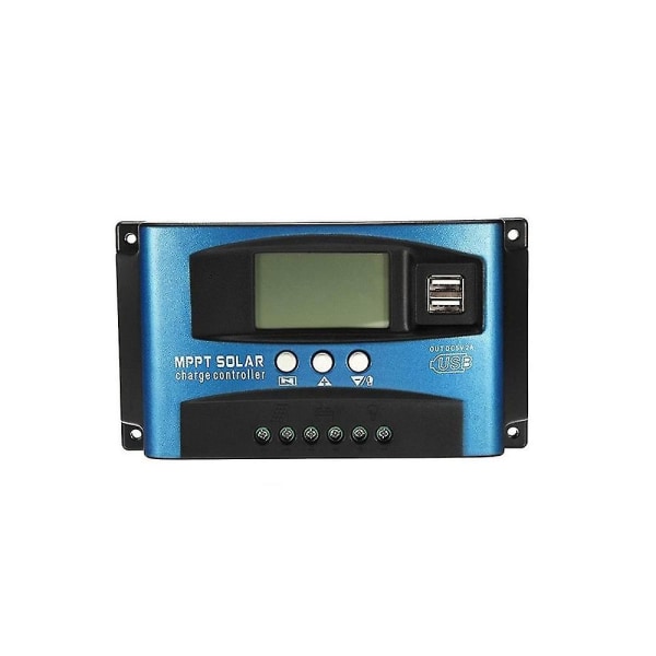 Mppt Solar Controller Dual Usb Lcd Display 12v 24v Auto Solcellepanel Oplader Regulator med Loa