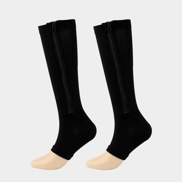 2st Zipper Socks - Zip Compression Socks Svart XXL