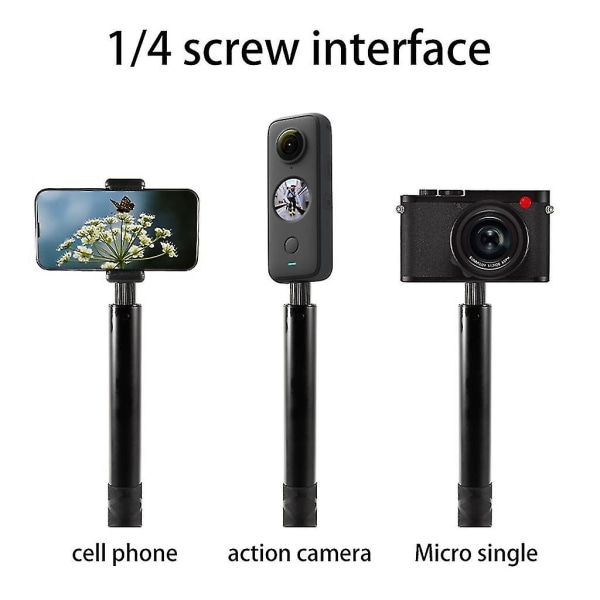 Utdragbar Selfie Stick Monopod För Actionkamera, Handhållen Teleskopisk Monopod