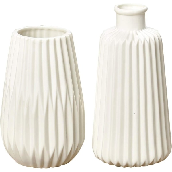 2st Vas, matt vit, keramikvas, för inredning, utan blommor, skandinavisk stil