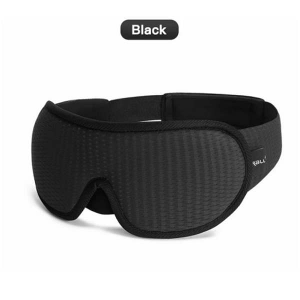 3D-sovende øjenmaske Travel Relax Patch polstret bind for øjnene black