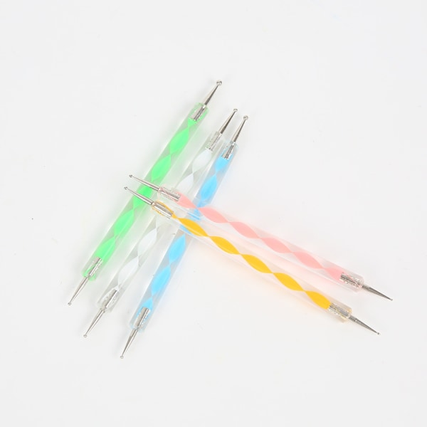 5 stk. Dotting Tools Blyanter Nail Art Manicure Multicolor Dot Drill Pen Dot Drill Pen Sæt