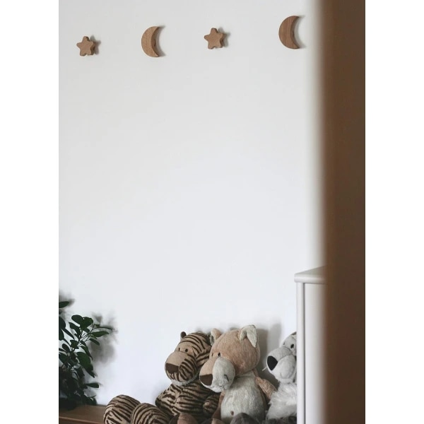 Lasten seinäkoukku puinen seinäkoukku seinään kiinnitettävä vaateripustin seinäkoukku ilman lävistystä Star xs