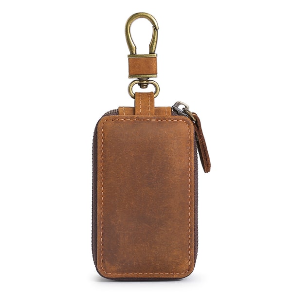 Bärbar vintage plånbok för bilnyckelring i läder för nyckelringsväska
