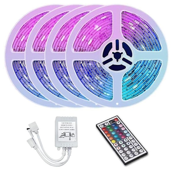 20m Rgb Light Strip 3528 1200led Joustava Valo 44 Avaimen kaukosäätimellä + ohjain Christmas Livingr