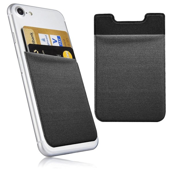 Läderkorthållare för baksidan av telefonen, mobiltelefon kreditkortsfodral