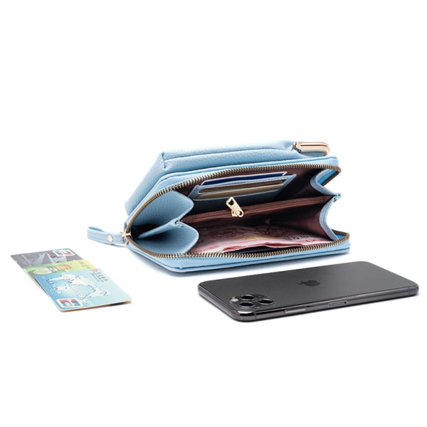 Telefonväska plånbok kort clip bag rem red