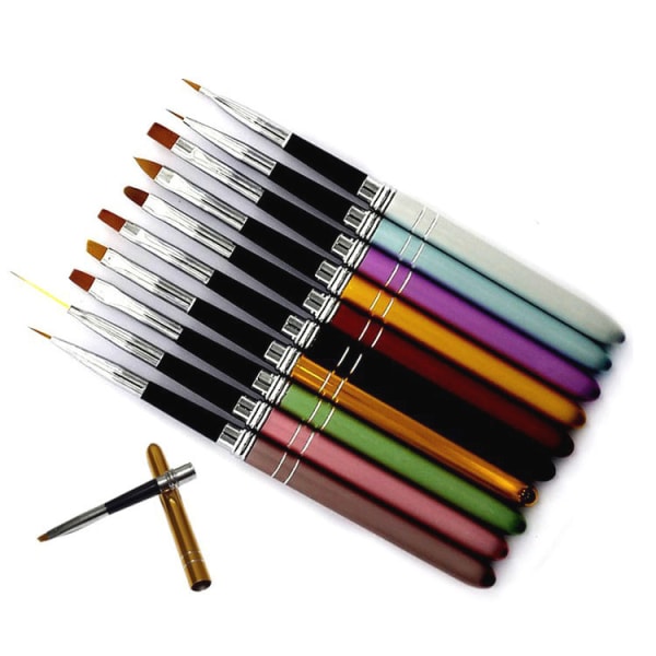 10 st Nail Carving Penna Paint Set Pennor