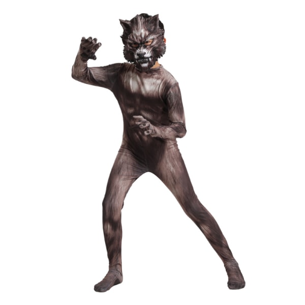 Werewolf strumpbyxor 3D tredimensionell mask scenframträdande kostym djur cos kostym Halloween kostym barnhane