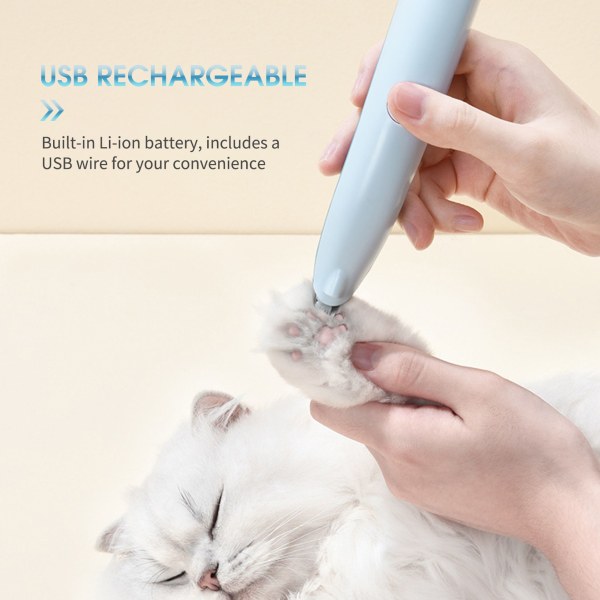 USB Trimmer för husdjurshår Elektrisk sladdlös trimmer för djurhår white