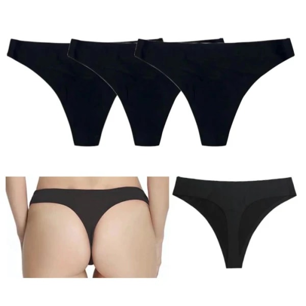 3-pack Seamless No Invisible stringtrosa Svart xL xl