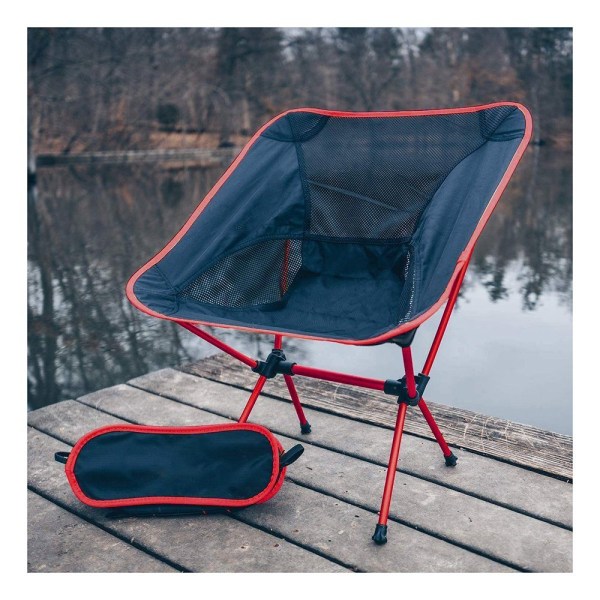 Fällbar campingstol Lätt aluminium Kompakt hopfällbar stol röd 7641 | Röd |  Fyndiq