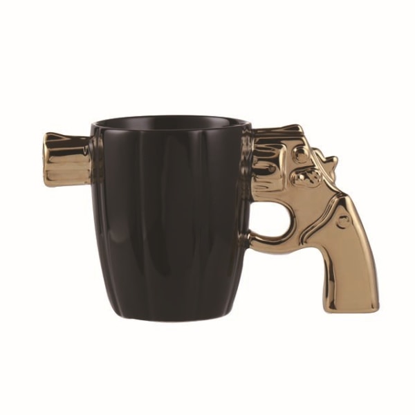 Kaffekopp, keramisk formad kopp, internetkändis revolverkopp, silver, 1 st (1 st förpackning) silver