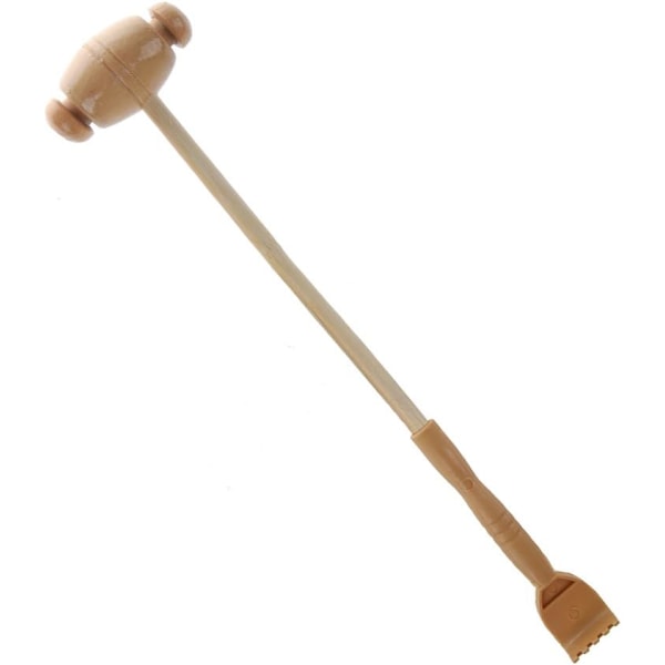 Ryggklösare Beige Wood Double End Rear Hammer Massager