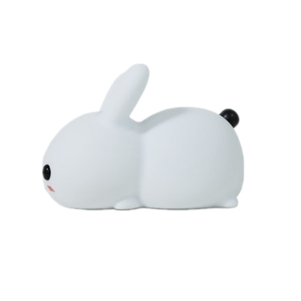 Snövit kanin LED-nattlampa med USB -kabel Dimbar Söt nattlampa för barn med Snooze Light Vit