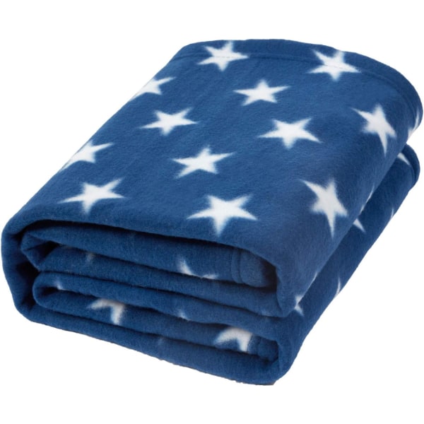 Flanell fleecestjärnor som slängs över sängen Varm mjuk filt plysch för barnsoffa Marinblå - 127 cm x 152 cm