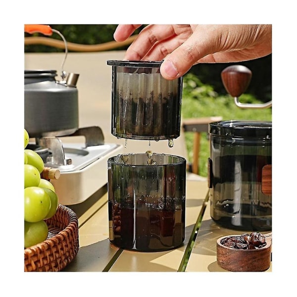 Kaffebryggare med permanent filter Återanvändbart kaffedroppfilter i rostfritt stål Stapelbar design