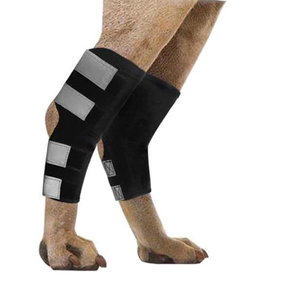 Hundebakbeinstøtte, lang versjon av hundehover pakket med sikkerhetsreflekstape for beskyttelse mot skade og forstuing