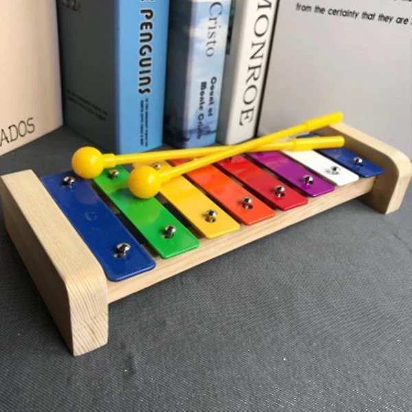 Trä ksylofon lasten puinen ksylofoni mallisoittimella lelu kahdeksan nuotin lyömäsoitin