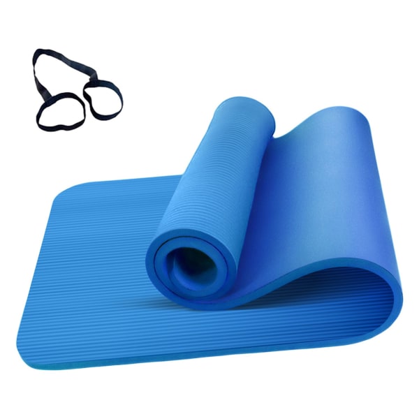 Skridsikker yogamåtte, 183x61x1cm, blå