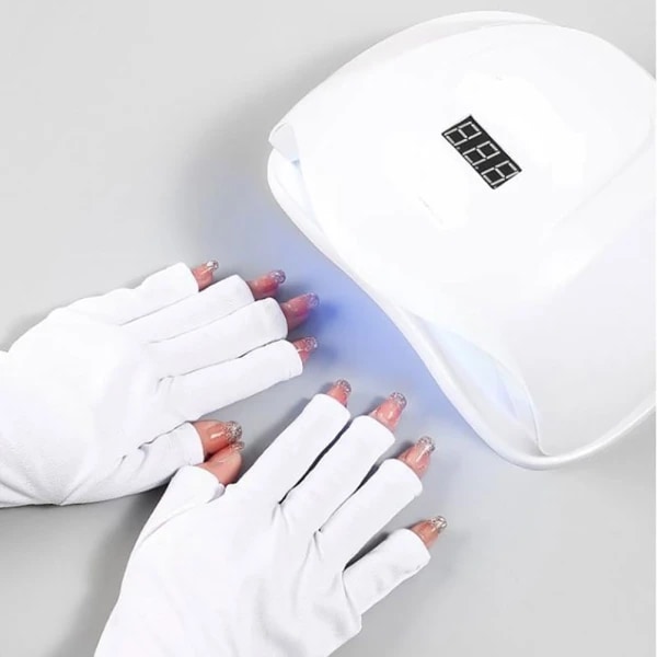 Anti-UV-handska 1 Pair UV Protection Gloves UV Protection Gloves Fingerless Manicure Manicure Gloves
