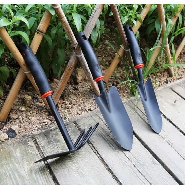 Hagesparkel med sklisikkert ergonomisk håndtak for planting, omplanting, luking (bred spade)