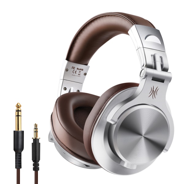 Bluetooth-hodetelefoner over øret, HiFi stereo-hodetelefoner trådløse brun
