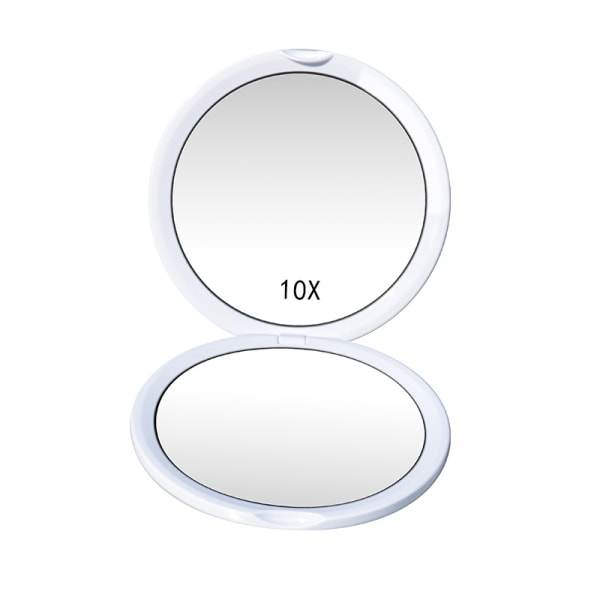 1X/10X förstoringsspegel, 100 mm dubbelsidig belysning vit