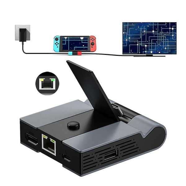 Tv-dockingstation til Usb 2.0 Hub Usb C Hub med Gigabit Ethernet 4k Hd-kompatibel adapter-a