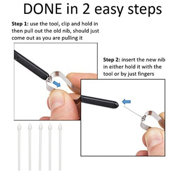 5 Pcs Touch Stylus Tips Replacement with Removal Tweezers Carbon Fiber S Pen Tips for Tab S6/S6 Lite Phones for Note10/20 for S7/S7+