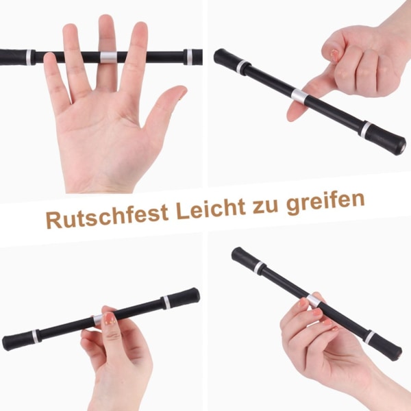 2 STK Roterende Finger Pen Tryk Aggregate Finger Roller Spinning Pen Roterende Spil Spring Non-Slip Kuglepen silver