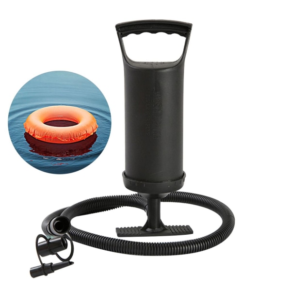 Dobbel hurtigluftpumpe manuell oppblåsbart verktøy for svømming Ring ballong yogaball svart