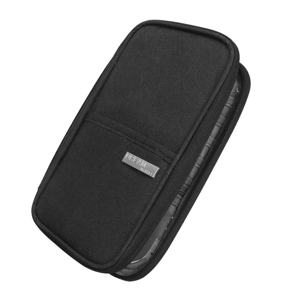 Stor kapacitet och multifunktionell reseplånbok/passhållare black