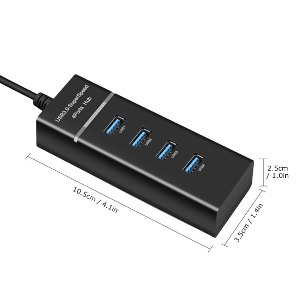 Höghastighets 4-portars USB 3.0 Multi HUB Splitter Extension