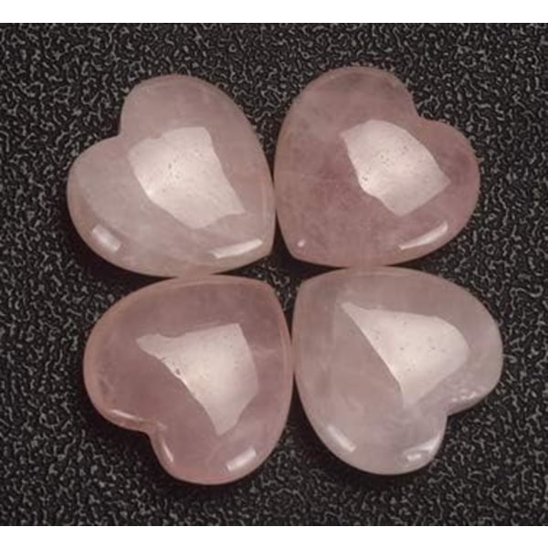 hjerteformade kristallsten 4 stk Healing Crystal Rose Quartz Utskåret Hjerteformet Balanserende Edelstein Dekor